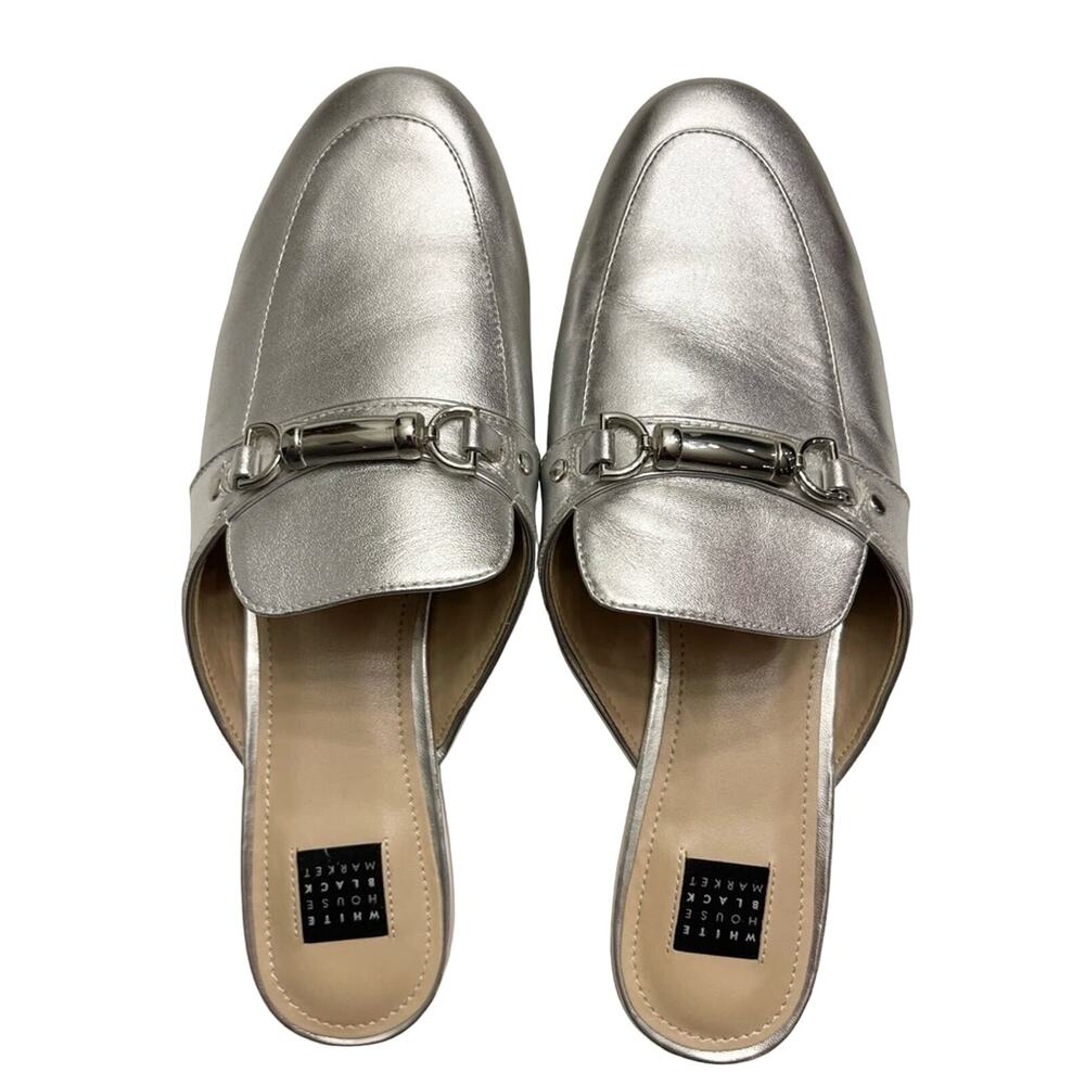 WHBM Silver/Metallic Flat Slip-on Loafer “Pippa” size 7M 🪙